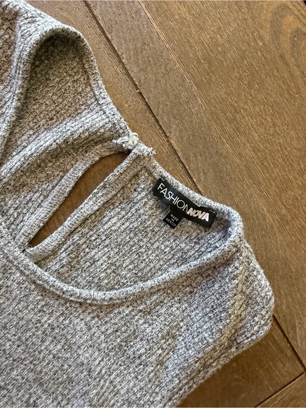 Fashion Nova Heather Gray Knit Romper